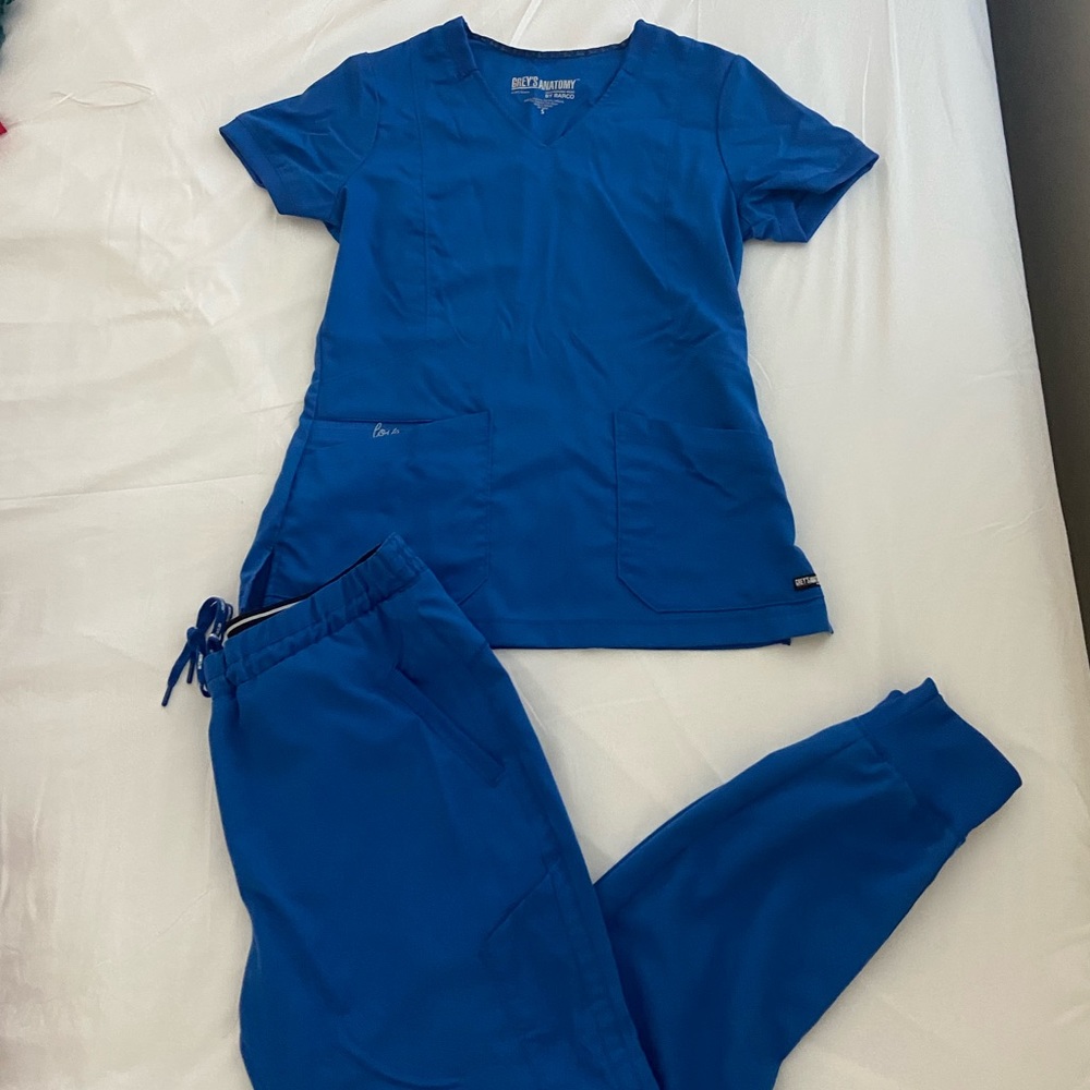 Blue Greys Anatomy Scrub set - joggers L, shirt S